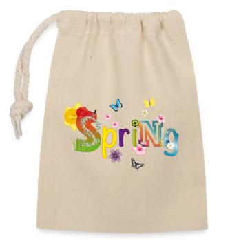 spring-like typography at the beginning of spring - Closable cotton gift bag (14x20cm) - nature - Front