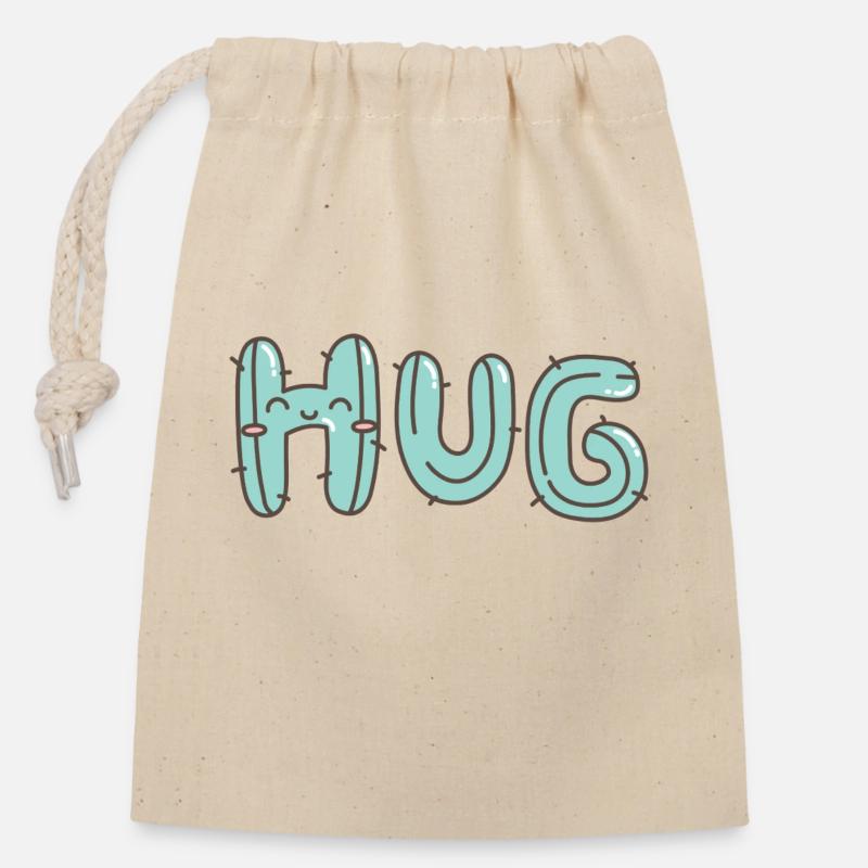 Embrasser - Sac cadeau en coton avec cordon (14 x 20 cm) - nature