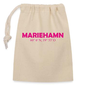 Mariehamn - Finlande - Coordonnées - Longitude - Sac cadeau en coton avec cordon (14 x 20 cm) - nature - Devant