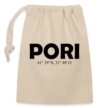 Pori - Finlande - Coordonnées - Longitude Latitude - Sac cadeau en coton avec cordon (14 x 20 cm) - nature - Devant
