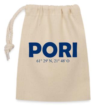 Pori - Finlande - Coordonnées - Longitude Latitude - Sac cadeau en coton avec cordon (14 x 20 cm) - nature - Devant