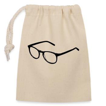 Glasses - Image - Closable cotton gift bag (14x20cm) - nature - Front