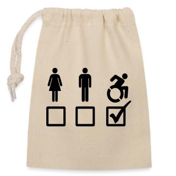 Tous les utilisateurs de fauteuils roulants sont adaptés* - Sac cadeau en coton avec cordon (14 x 20 cm) - nature - Devant