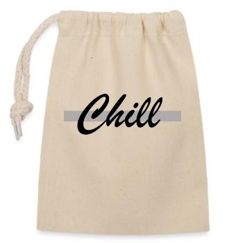 Chill doch - Verschließbarer Geschenkbeutel aus Baumwolle (14x20cm) - Natur - Vorne