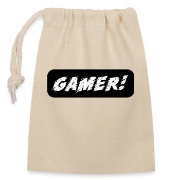 Game Gaming PC - Verschließbarer Geschenkbeutel aus Baumwolle (14x20cm) - Natur - Vorne