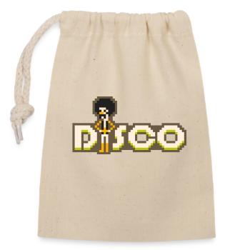 8bit Disco - Closable cotton gift bag (14x20cm) - nature - Front