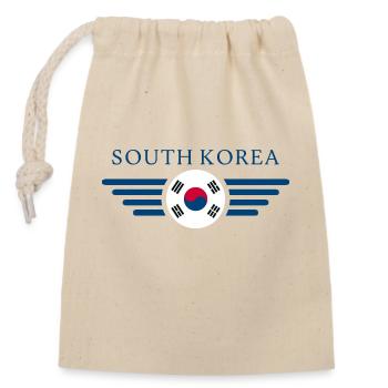 South Korea, South Korea - Closable cotton gift bag (14x20cm) - nature - Front