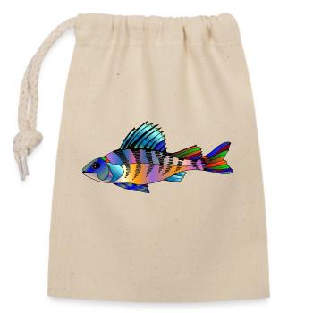 Poisson - Sac cadeau en coton avec cordon (14 x 20 cm) - nature - Devant