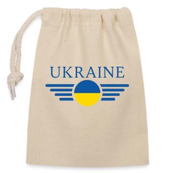 Ukraine - Sac cadeau en coton avec cordon (14 x 20 cm) - nature - Devant