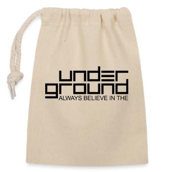 techno always believe in the underground gift - Closable cotton gift bag (14x20cm) - nature - Front