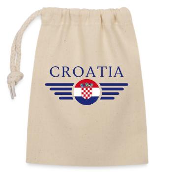 Croatie (Hrvatska) - Sac cadeau en coton avec cordon (14 x 20 cm) - nature - Devant