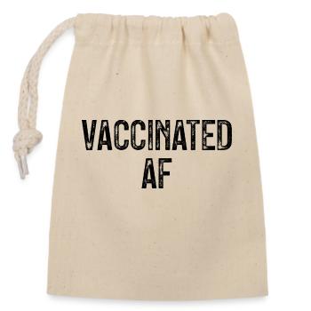 #Vaccinated - Closable cotton gift bag (14x20cm) - nature - Front
