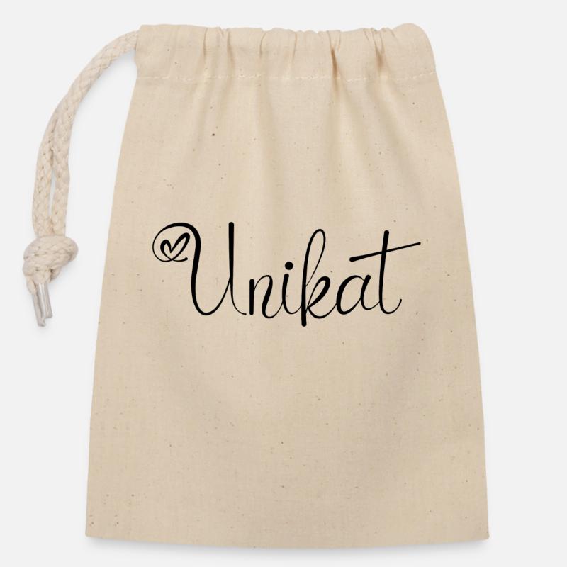 Pièce unique - Sac cadeau en coton avec cordon (14 x 20 cm) - nature