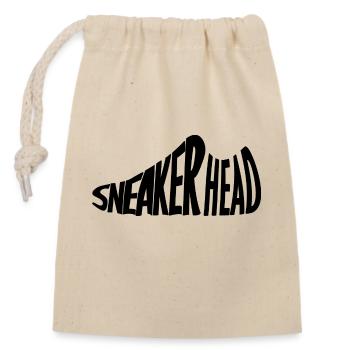 Sneaker Head - Closable cotton gift bag (14x20cm) - nature - Front