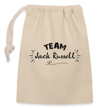Team Jack Russel, idée cadeau pour ami des chiens - Sac cadeau en coton avec cordon (14 x 20 cm) - nature - Devant