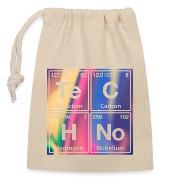 Techno Rave Electro Raver Chemistry Periodic Table - Closable cotton gift bag (14x20cm) - nature - Front