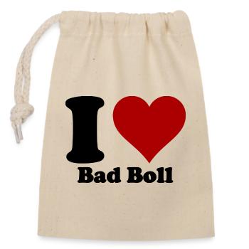 I Love Bad Boll - Verschließbarer Geschenkbeutel aus Baumwolle (14x20cm) - Natur - Vorne