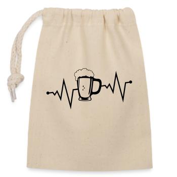 Beer Pulse - Closable cotton gift bag (14x20cm) - nature - Front