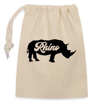 nashorn rhino - Verschließbarer Geschenkbeutel aus Baumwolle (14x20cm) - Natur - Vorne