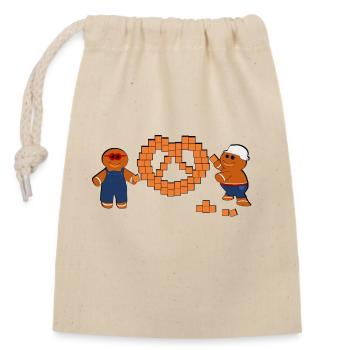 Alsace BTP Pretzel - Closable cotton gift bag (14x20cm) - nature - Front