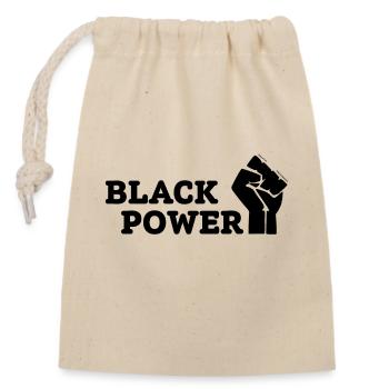 Black Power - Closable cotton gift bag (14x20cm) - nature - Front