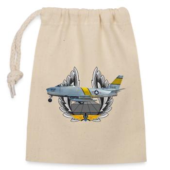 F-86 Sabre - Closable cotton gift bag (14x20cm) - nature - Front