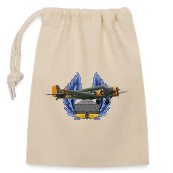 Ju-52 - Verschließbarer Geschenkbeutel aus Baumwolle (14x20cm) - Natur - Vorne