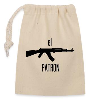 El Patron – Der Anführer Look - Verschließbarer Geschenkbeutel aus Baumwolle (14x20cm) - Natur - Vorne