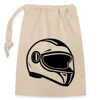 Helm - Verschließbarer Geschenkbeutel aus Baumwolle (14x20cm) - Natur - Vorne