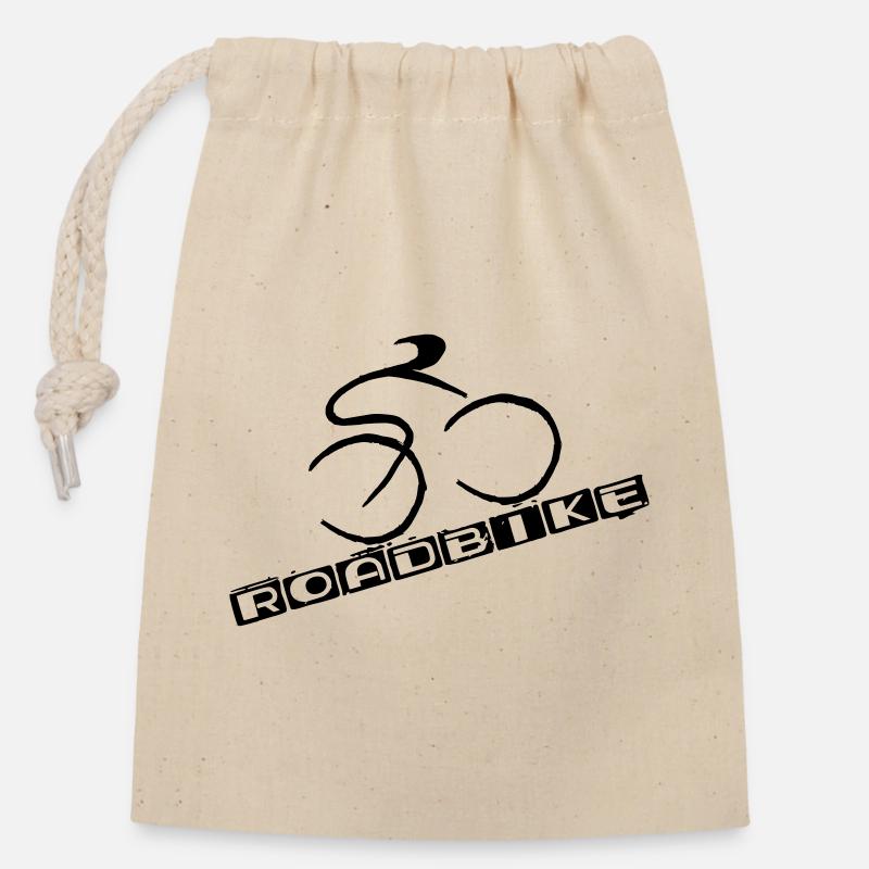 Cycling - Closable cotton gift bag (14x20cm) - nature