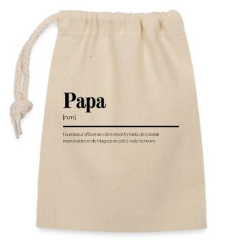 Papa - Cadeau original, définition - Sac cadeau en coton avec cordon (14 x 20 cm) - nature - Devant