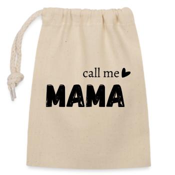 Call me mama - Sac cadeau en coton avec cordon (14 x 20 cm) - nature - Devant