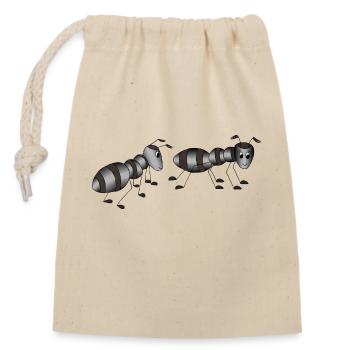 Fourmis - Sac cadeau en coton avec cordon (14 x 20 cm) - nature - Devant