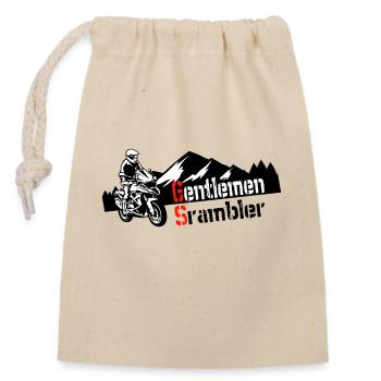 Motard Moto Boxer Aventure Gentlemen Scrambler - Sac cadeau en coton avec cordon (14 x 20 cm) - nature - Devant