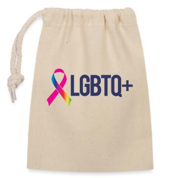 LGBTQ+ PRIDE LOVE - Closable cotton gift bag (14x20cm) - nature - Front