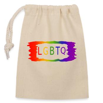 LGBTQ - Verschließbarer Geschenkbeutel aus Baumwolle (14x20cm) - Natur - Vorne