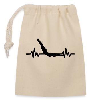 Heartbeat Swimmer - Athlète de sports nautiques plongeur - Sac cadeau en coton avec cordon (14 x 20 cm) - nature - Devant