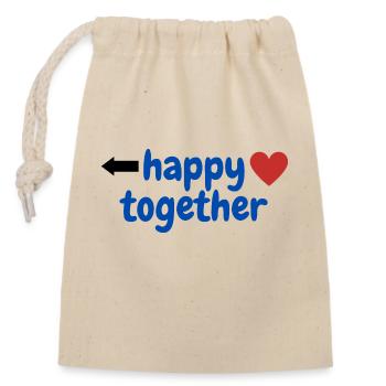 happy together 2 - Verschließbarer Geschenkbeutel aus Baumwolle (14x20cm) - Natur - Vorne