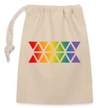 Triangles arc-en-ciel LGBT lgbtqi queer - Sac cadeau en coton avec cordon (14 x 20 cm) - nature - Devant