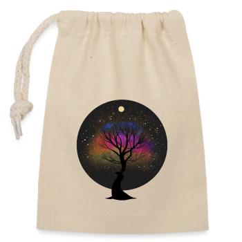 Tree in the universe - Closable cotton gift bag (14x20cm) - nature - Front
