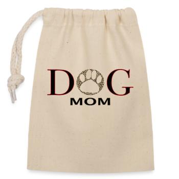 Maman chien - Sac cadeau en coton avec cordon (14 x 20 cm) - nature - Devant