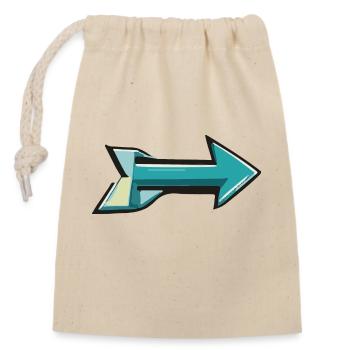 Right arrow - Closable cotton gift bag (14x20cm) - nature - Front
