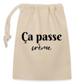 Ça passe crème - Sac cadeau en coton avec cordon (14 x 20 cm) - nature - Devant