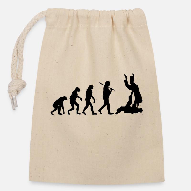 Judo - Closable cotton gift bag (14x20cm) - nature