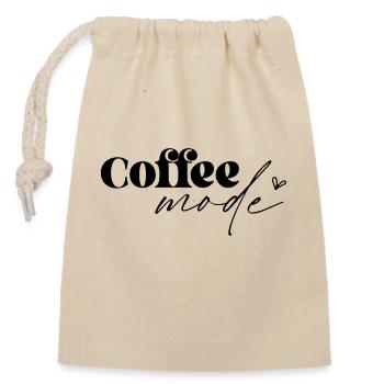 Coffee Mode - Closable cotton gift bag (14x20cm) - nature - Front