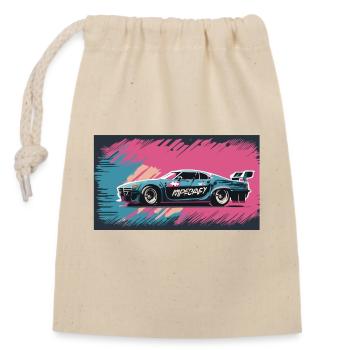 Blue-Purple Racecar - Verschließbarer Geschenkbeutel aus Baumwolle (14x20cm) - Natur - Vorne