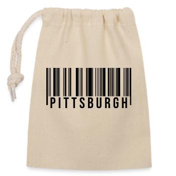 Code-barres Pittsburgh - Sac cadeau en coton avec cordon (14 x 20 cm) - nature - Devant