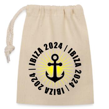 Jours fériés à Ibiza 2024 - Sac cadeau en coton avec cordon (14 x 20 cm) - nature - Devant