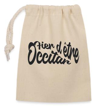 Fier d'être Occitan - Sac cadeau en coton avec cordon (14 x 20 cm) - nature - Devant