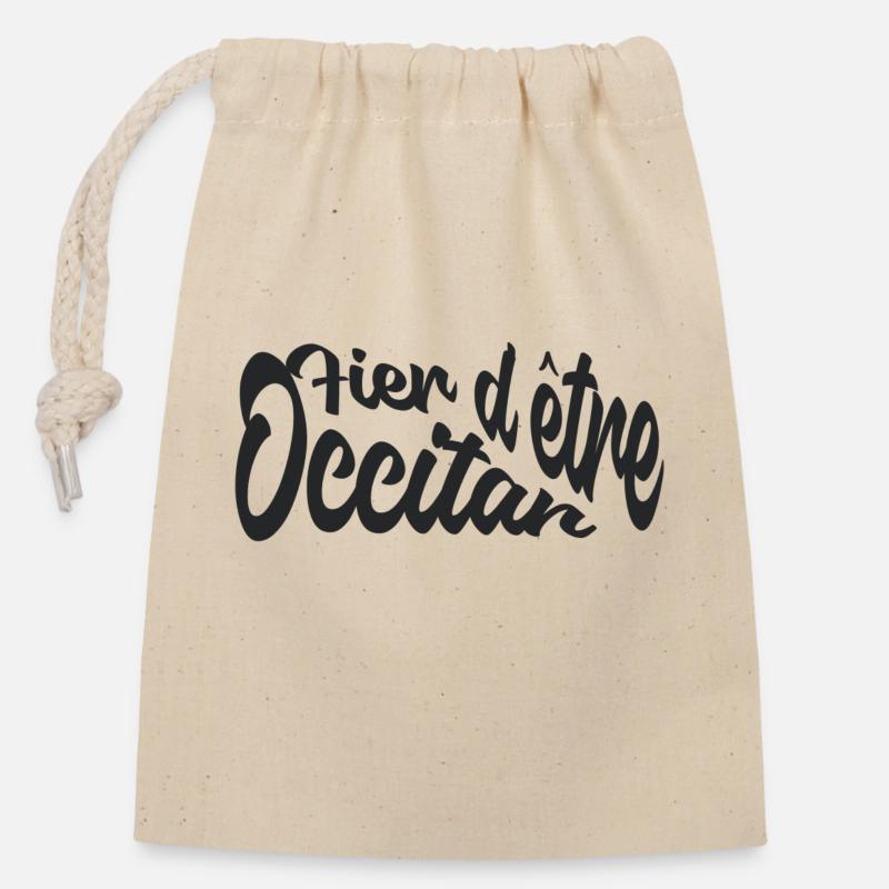 Fier d'être Occitan - Sac cadeau en coton avec cordon (14 x 20 cm) - nature